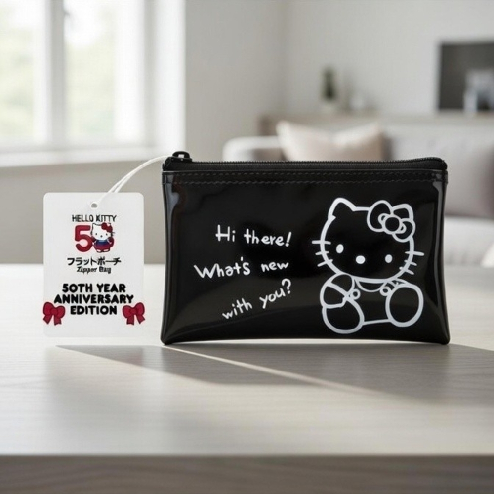Hello Kitty Black Mini Pouch - 50th Anniversary